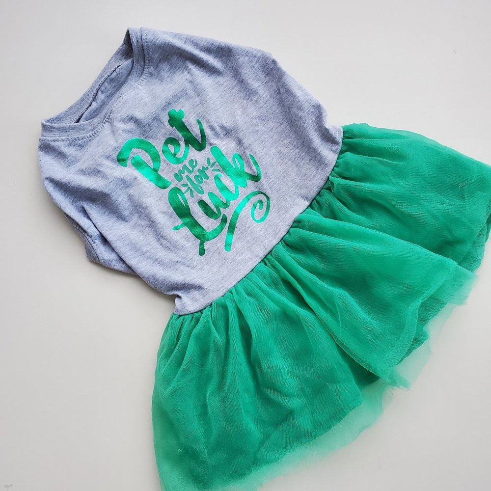St Patrick's Day Tutu t-shirt dress Irish luck for dog - Picture 1 of 4